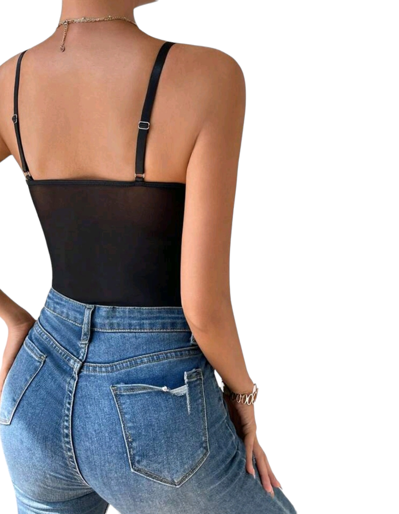 Body negro con Bordado de Flores -1