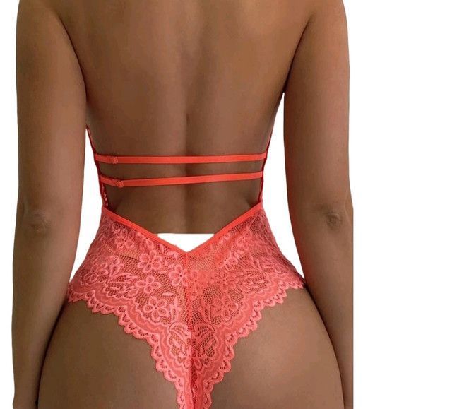 Body Teddy Con Encaje Color Rosa Coral-1