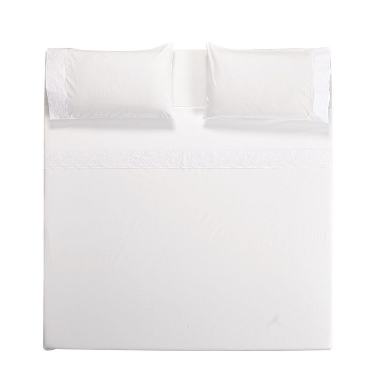 Juego Sabana Broderie Malaga 1.5P Blanco-1