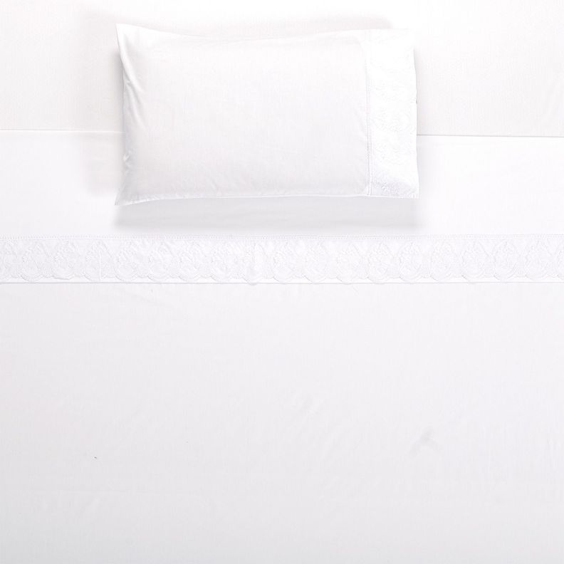 Juego Sabana Broderie Malaga 1.5P Blanco-2