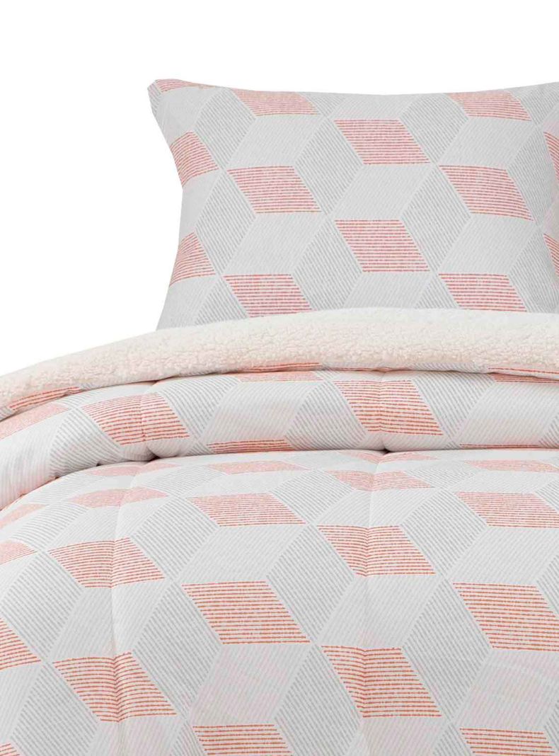 Plumon Reversible Sherpa 1.5 Plaza Block. Terracota-0