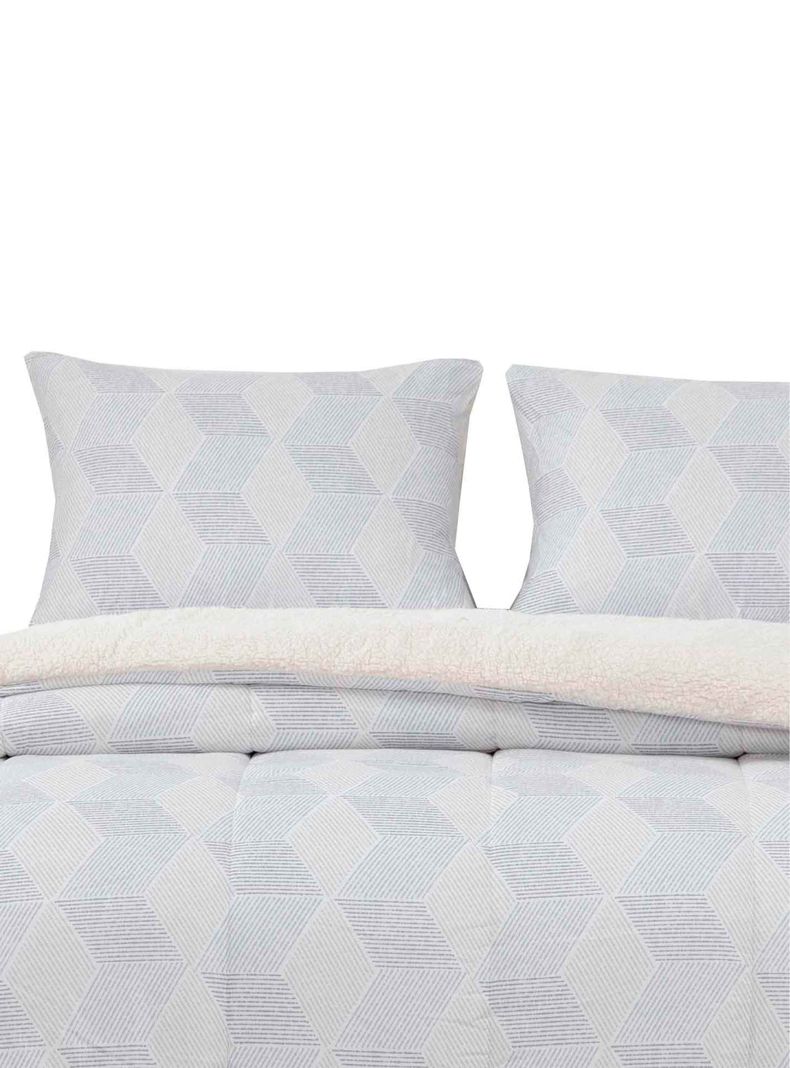 Plumon  Reversible Sherpa 2 Plazas Block. Gris-0