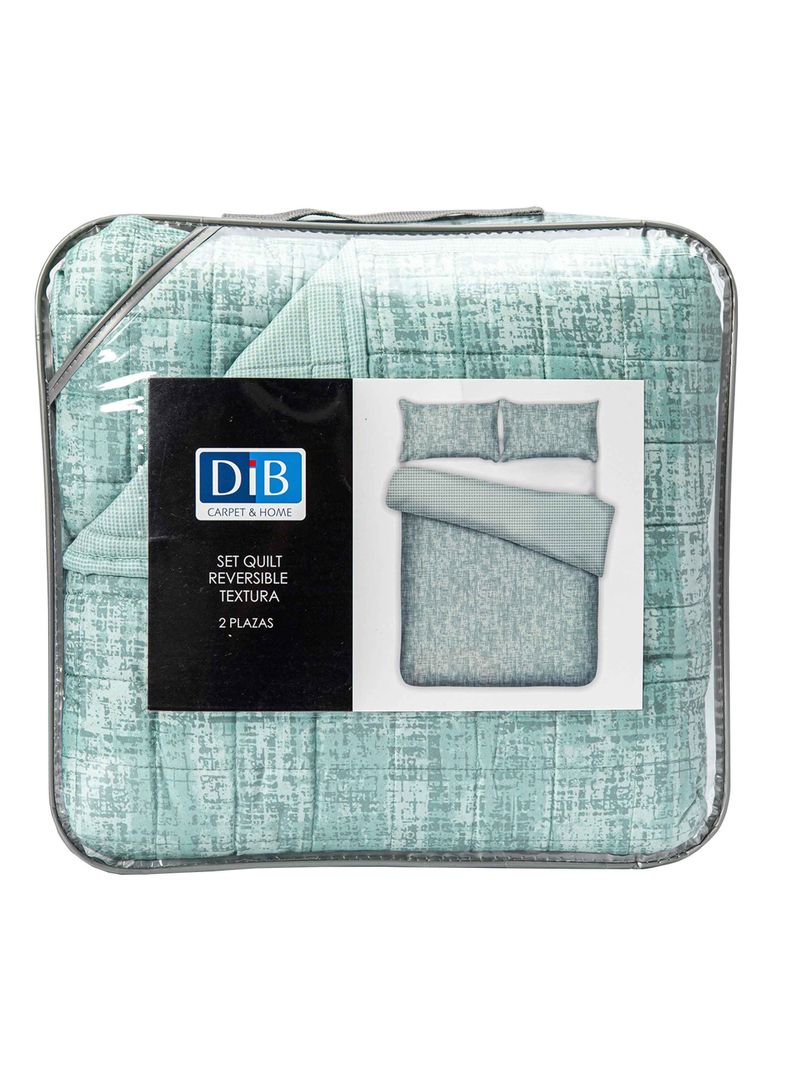 Quilt Reversible Textura 2P Verde-4