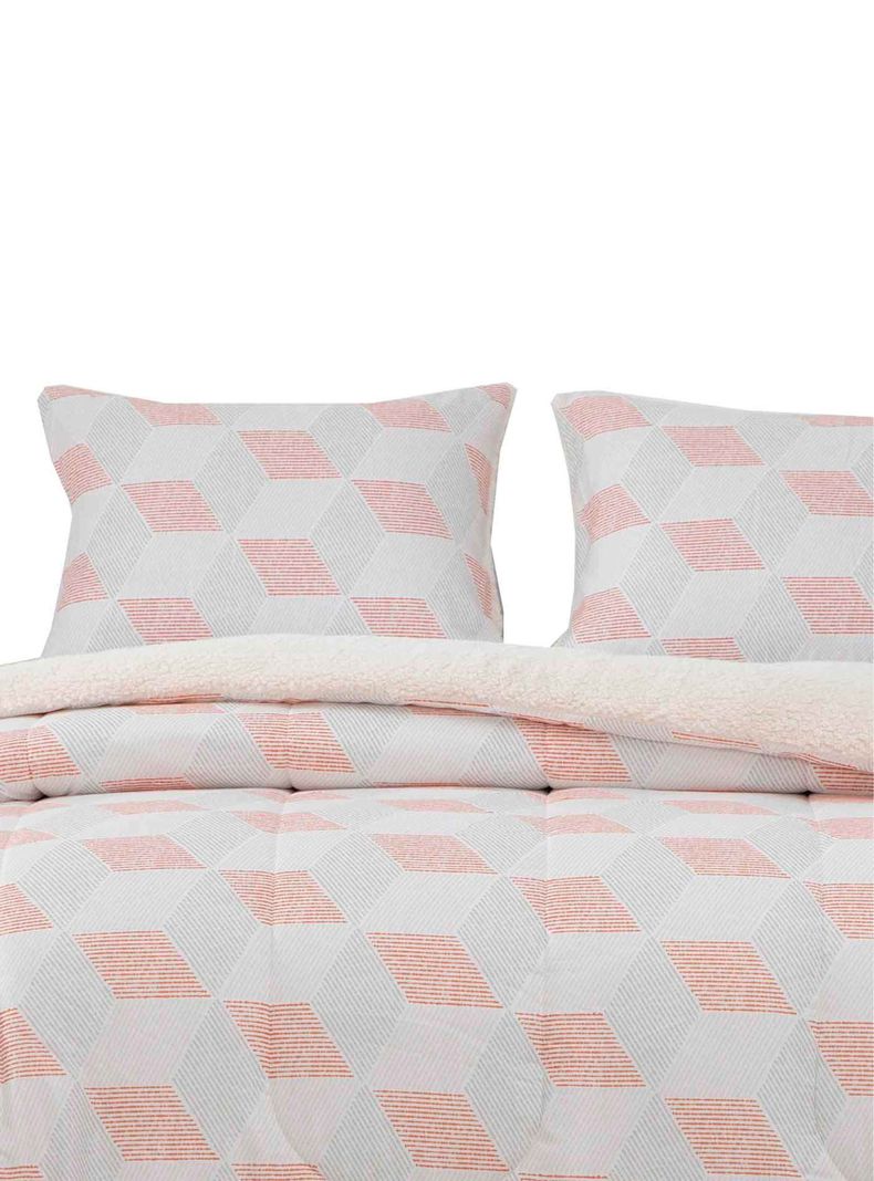 Plumon Reversible Sherpa 2 Plazas Block. Terracota-0
