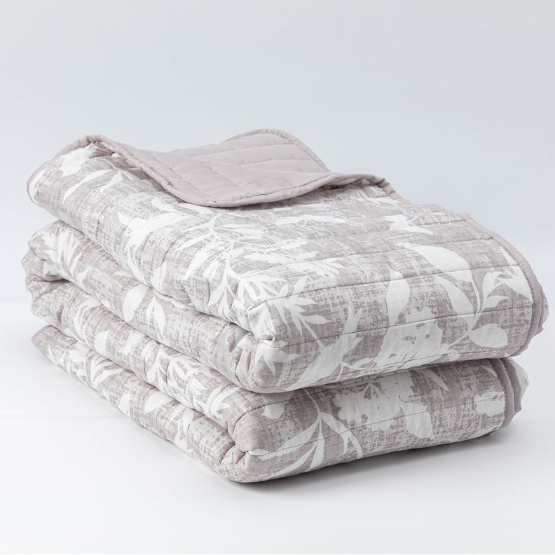 Quilt Reversible Estam 1.5P Flores Gris-3
