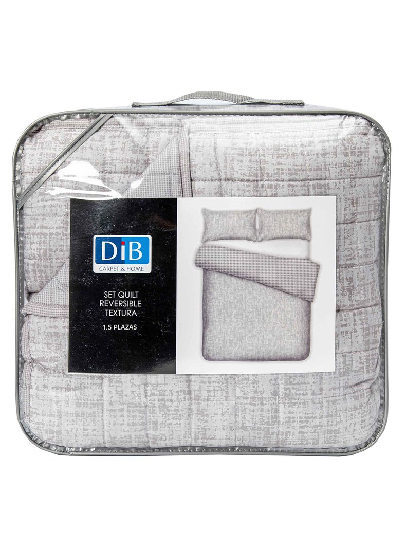 Quilt Reversible Textura 1.5P Gris-4