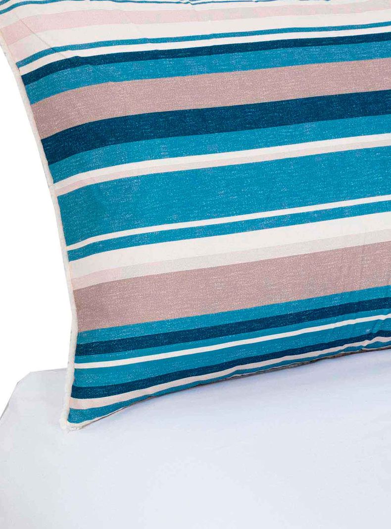Plumon  Reversible Sherpa 1.5 Plaza Lineas Azul-3