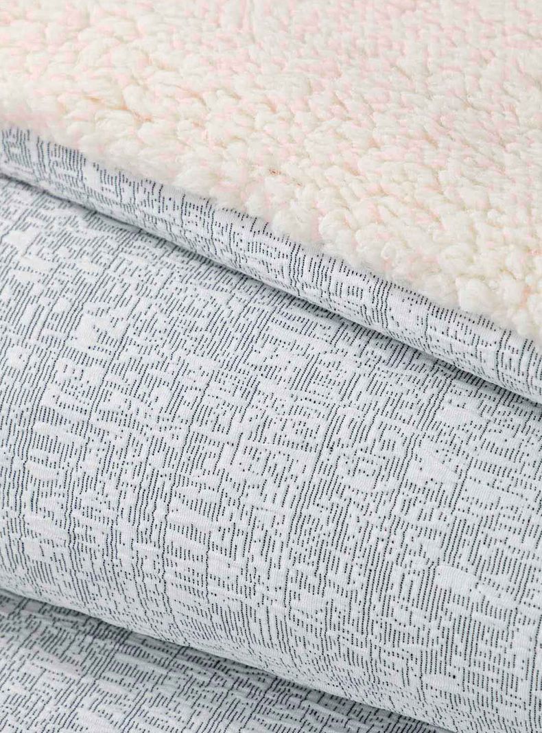Quilt  Reversible Sherpa King Gris-1