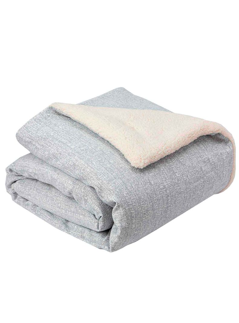 Quilt  Reversible Sherpa King Gris-2