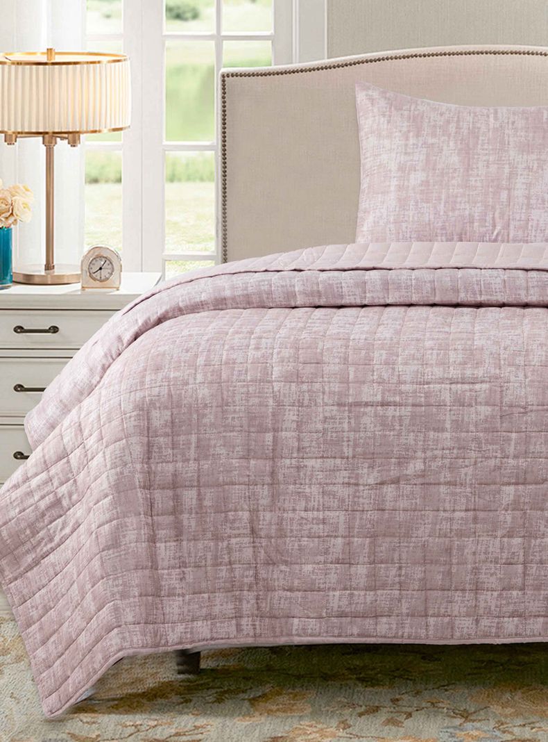 Quilt Reversible Textura 1.5P Taupe-0