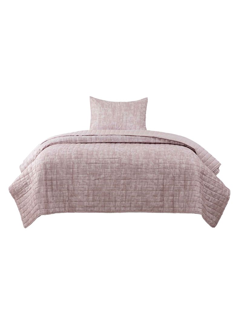 Quilt Reversible Textura 1.5P Taupe-1