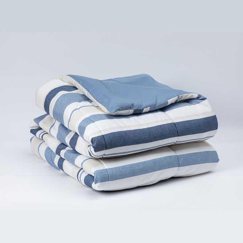 Plumon Rev Estam 2P Rayas Azul- Beige-3