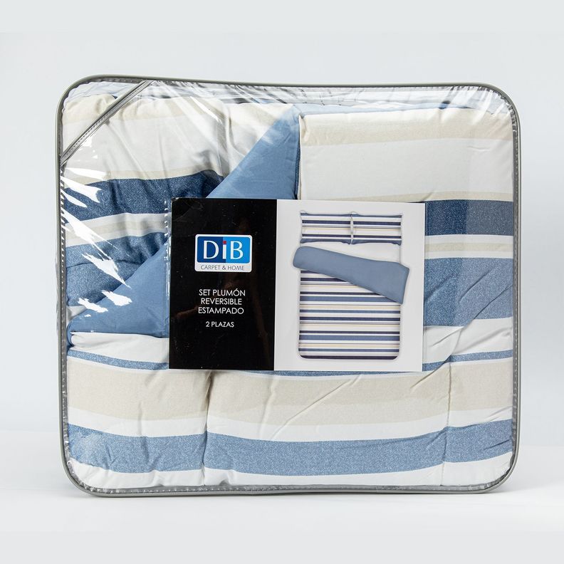 Plumon Rev Estam 2P Rayas Azul- Beige-5