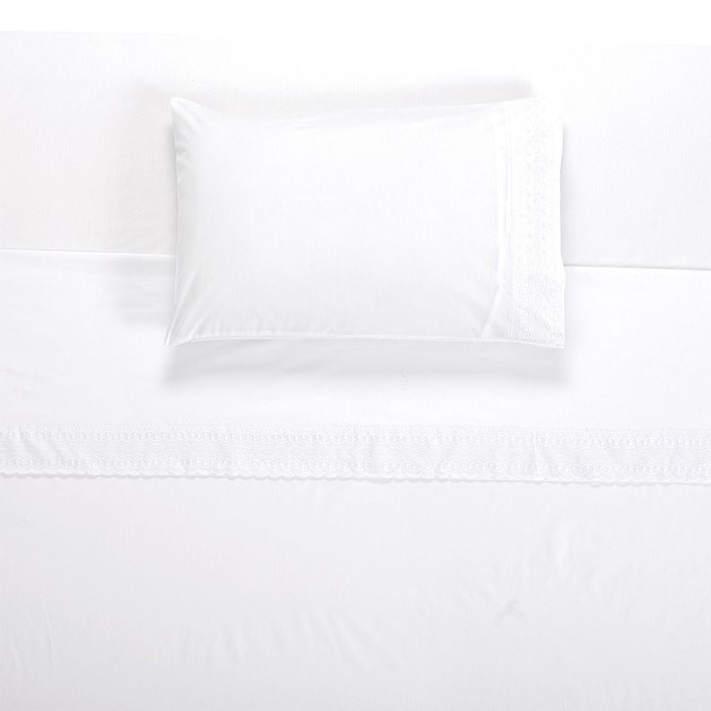 Juego Sabana Broderie Vitoria 1.5P Blanco-1