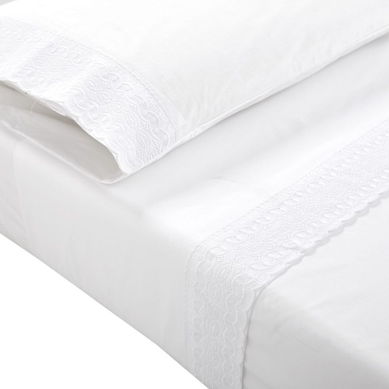 Juego Sabana Broderie Vitoria 1.5P Blanco-2