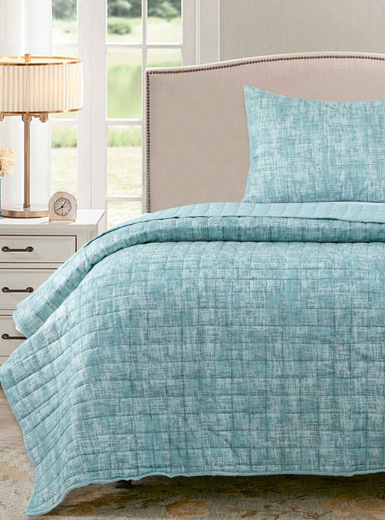 Quilt Reversible Textura 1.5P Verde-0