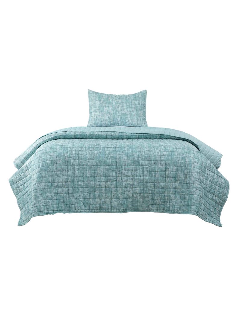 Quilt Reversible Textura 1.5P Verde-1