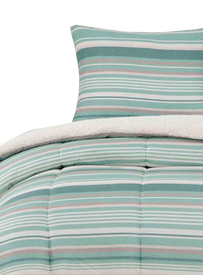 Plumon  Reversible Sherpa 1.5 Plaza Lineas Verde-0