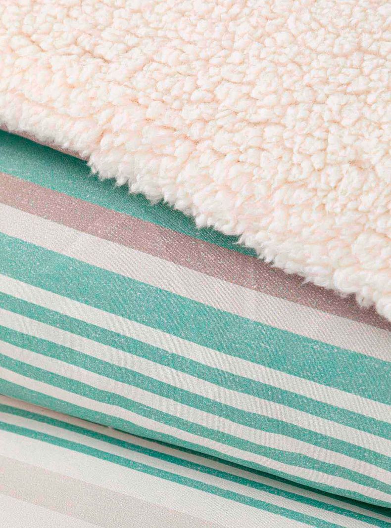 Plumon  Reversible Sherpa 1.5 Plaza Lineas Verde-1