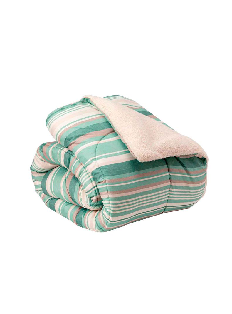 Plumon  Reversible Sherpa 1.5 Plaza Lineas Verde-2
