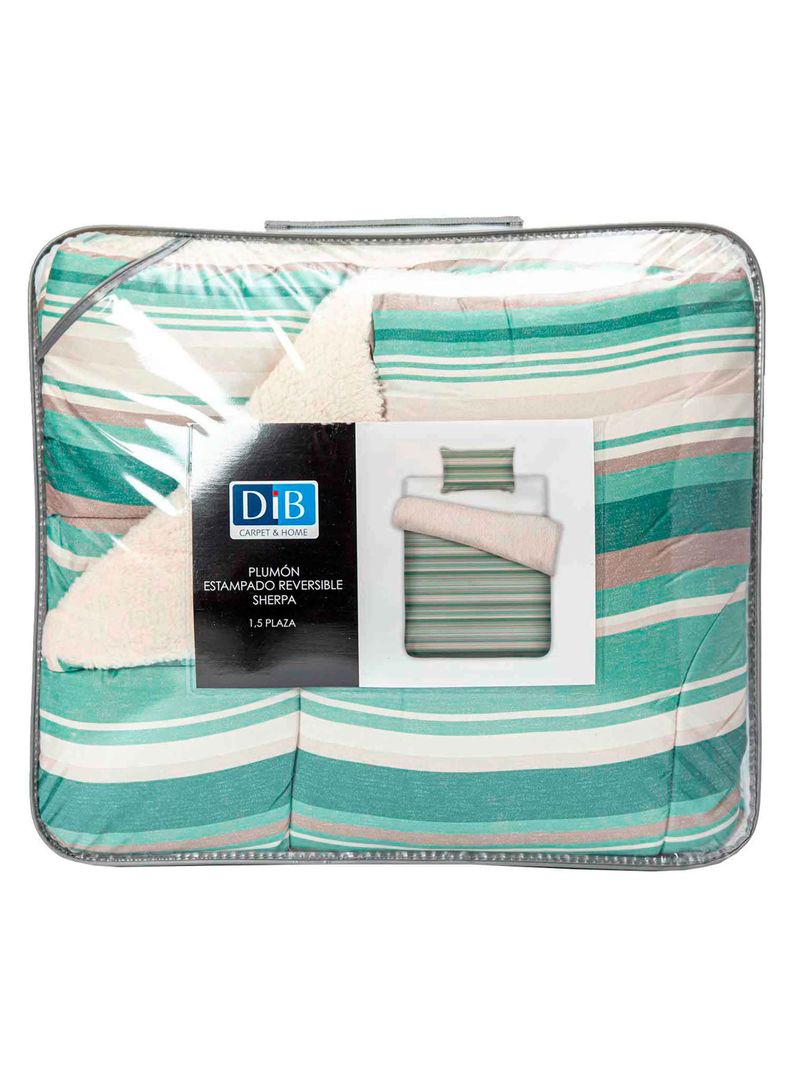 Plumon  Reversible Sherpa 1.5 Plaza Lineas Verde-4