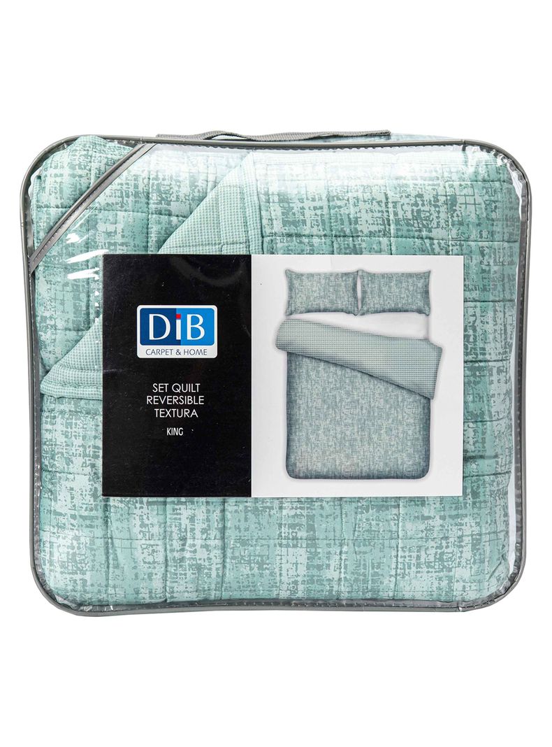 Quilt Reversible Textura King Verde-4