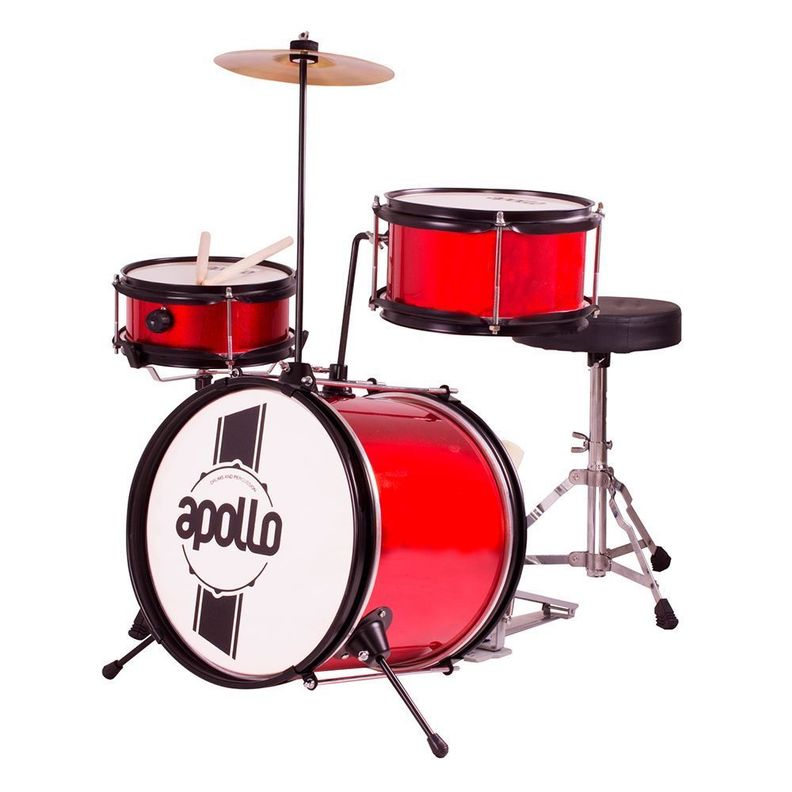 Batería acústica para niños EBNI3, color rojo-0