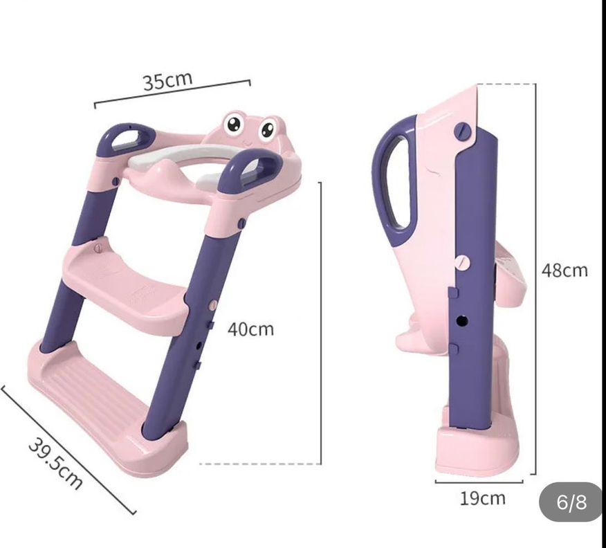 Baño De Entrenamiento Asiento Escalera Plegable Para Niños Pink-1