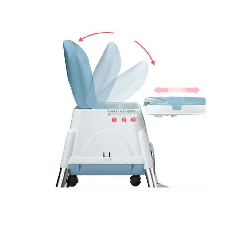 Silla De Comer Para Bebés Azul Ajustable 3 en 1-6