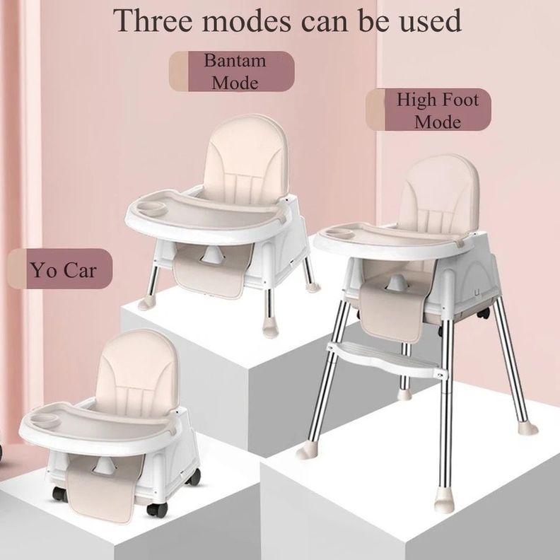 Silla De Comer Para Bebés Beige Ajustable 3 en 1-4