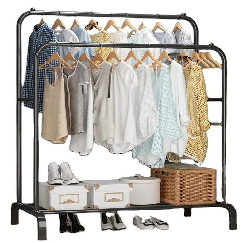 Perchero Doble Organizador de Ropa Resistente Hasta 35 Kilos Negro-0