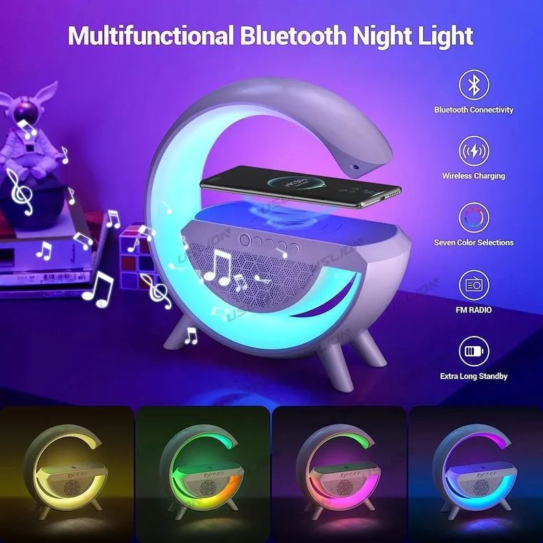 Parlante RGB Lámpara de Mesa Cargador Inalambrico-4