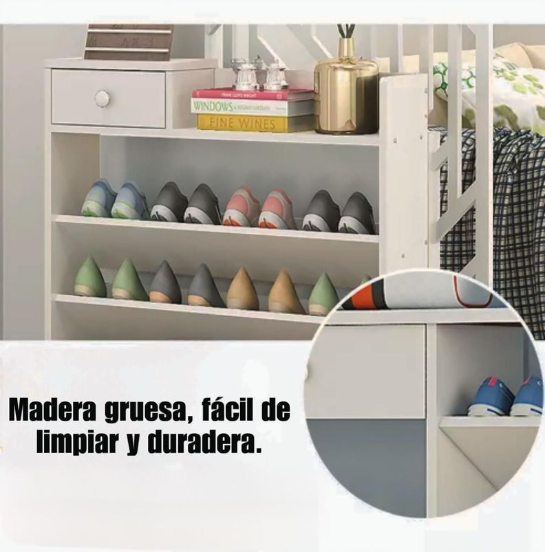 Zapatero 6 Niveles Con Cajon Superior Multifuncional 120x75x17-4