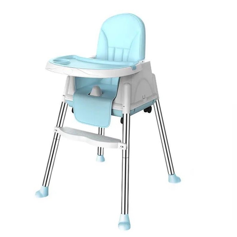 Silla De Comer Para Bebés Azul Portátil Con Ruedas-0
