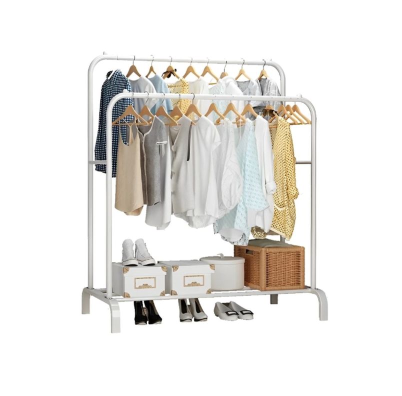 Perchero Doble Organizador de Ropa Resistente Hasta 35 Kilos Blanco-0
