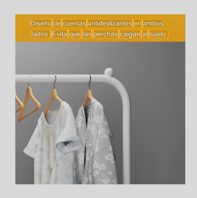 Perchero Doble Organizador de Ropa Resistente Hasta 35 Kilos Blanco-4