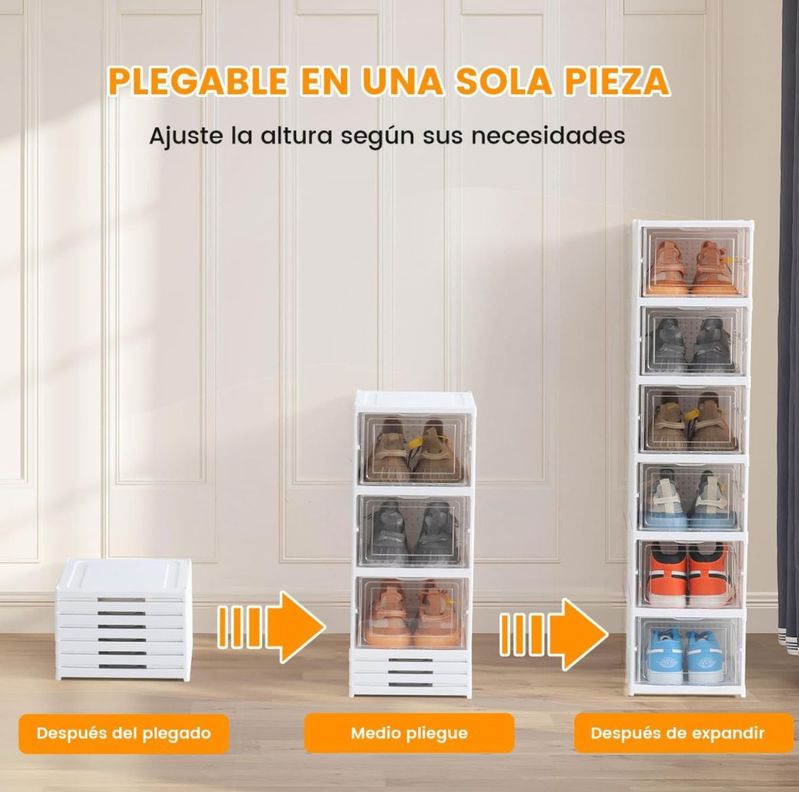 Organizador De Zapatos Plegable 6 Compartimentos Extra-Resistente-3