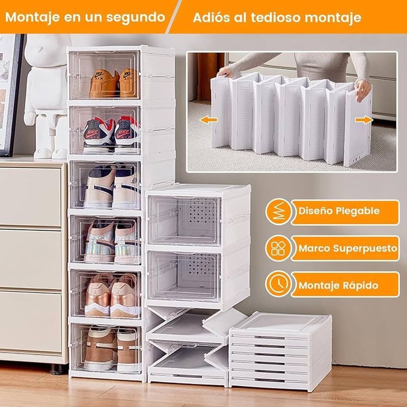  Organizador De Zapatos Plegable 6 Compartimentos Extra-Resistente-6