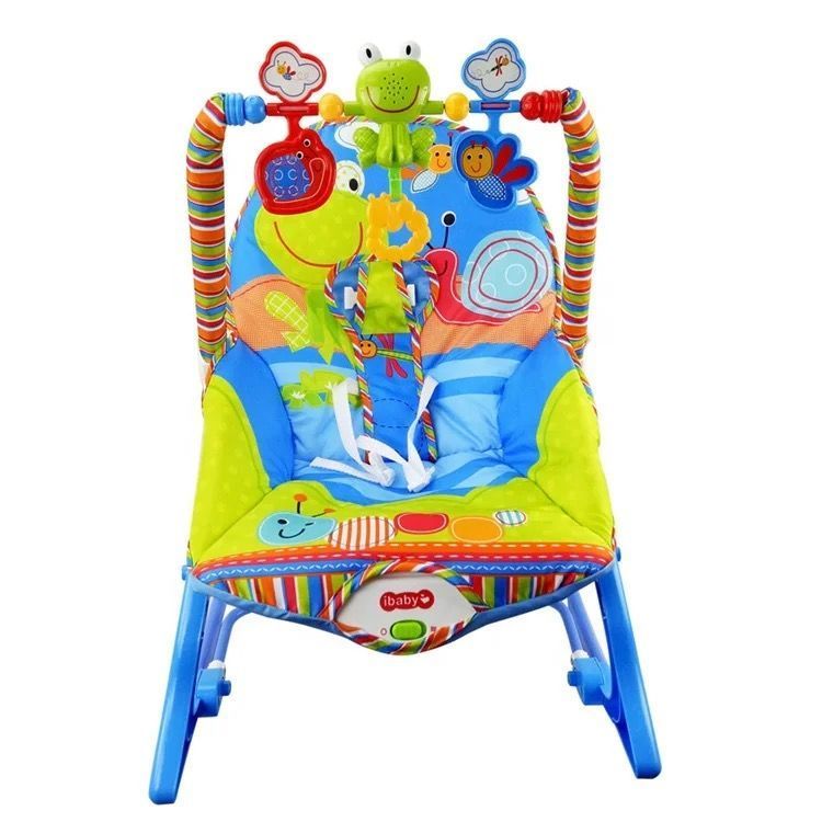 Silla Mecedora Musical Con Vibración Para Bebe Azul-3