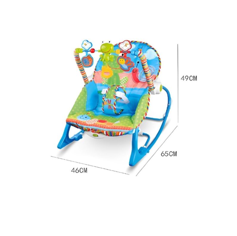 Silla Mecedora Musical Con Vibración Para Bebe Azul-5