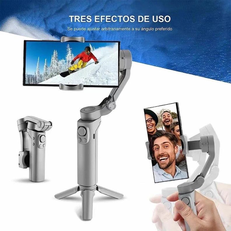 Estabilizador Celular Cámara de Acción Plegable 3 Ejes Gimbal Trípode-5