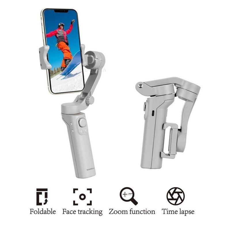 Estabilizador Celular Cámara de Acción Plegable 3 Ejes Gimbal Trípode-7