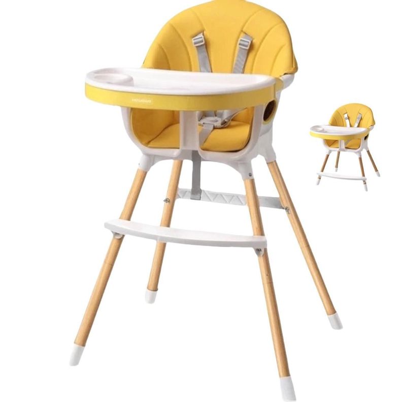 Silla de Comer Para Bebé 2 En 1 Color Amarillo-0