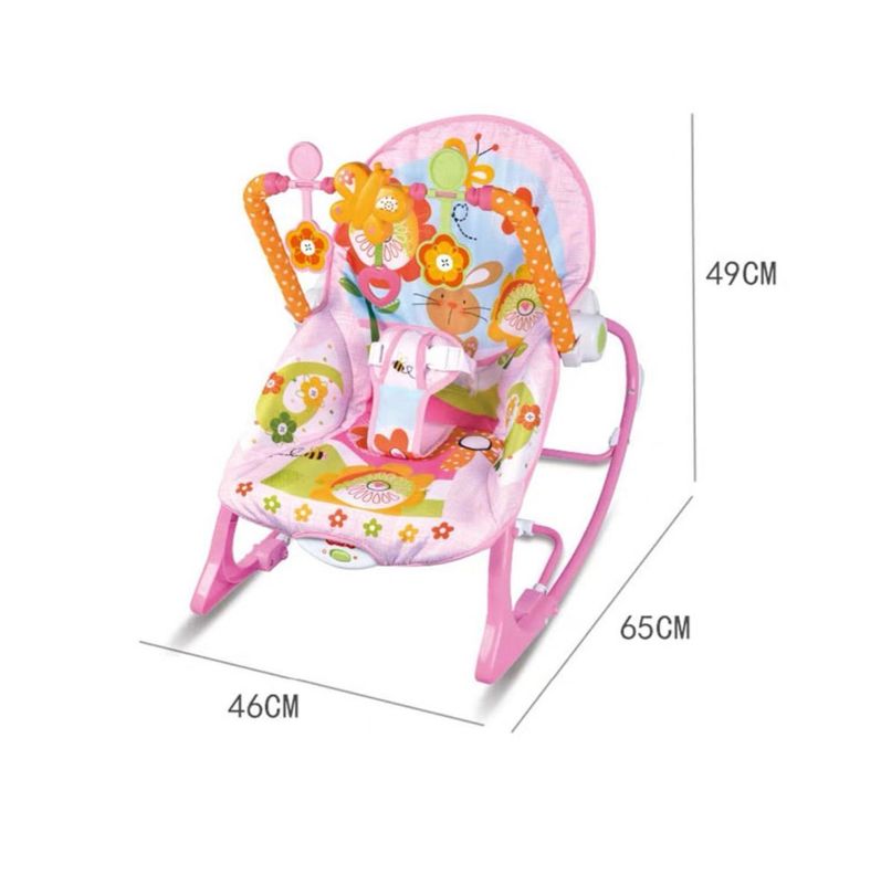 Silla Mecedora Musical Con Vibración Para Bebe Rosada-1