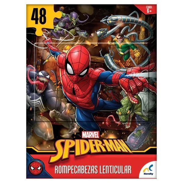 Rompecabezas Lenticular Spider Man 48 Piezas 3D Marvel-0