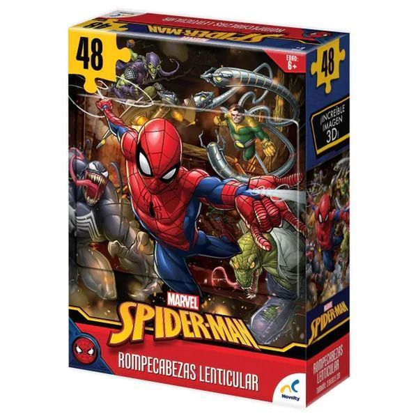 Rompecabezas Lenticular Spider Man 48 Piezas 3D Marvel-3