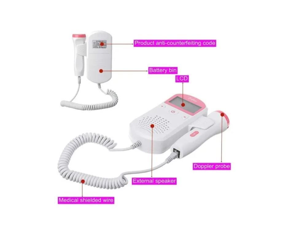 Doppler Fetal Monitor Escucha los Latidos De Tu Bebe + Gel + Pilas-4