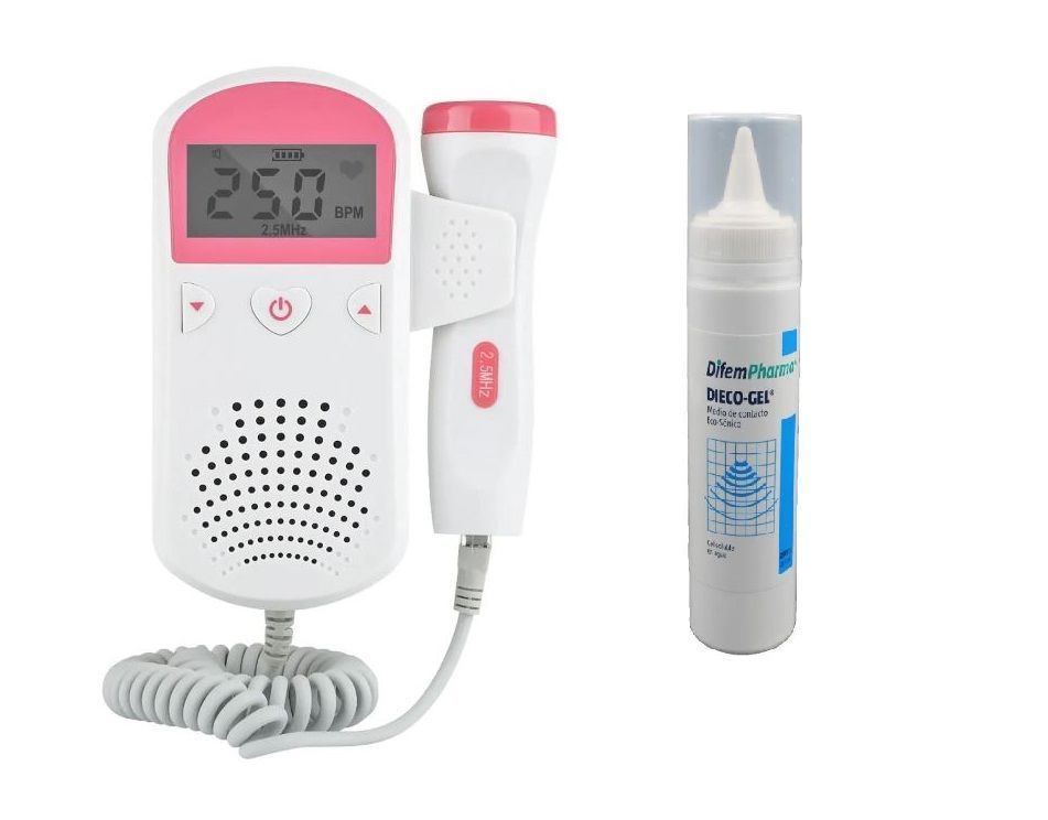 Doppler Fetal Monitor Escucha los Latidos De Tu Bebe + Gel + Pilas-0