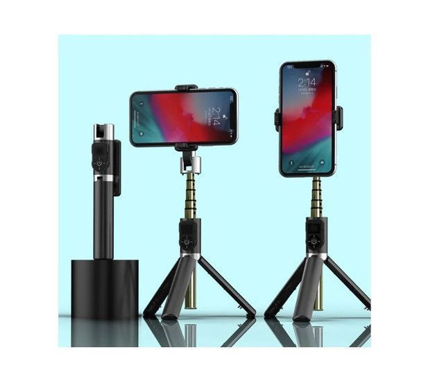 Selfie Baston Monopod Bluetooth P70 con Tripoder Black-1