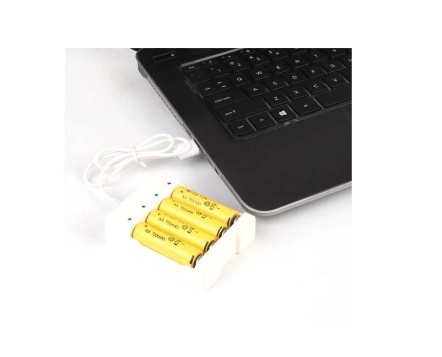Cargador Para 4 Pilas AA Y AAA Conector USB-1